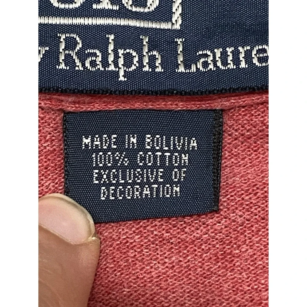Polo Ralph Lauren Mens XL Short Sleeve Pique Polo Shirt Red‎ Pink Blue Pony Logo